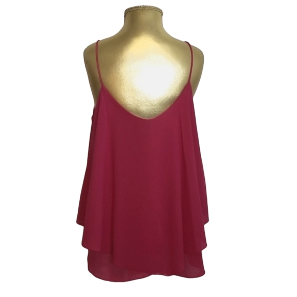 Paper Crane Fuchsia Pink Layered Spaghetti Strap Cami Top - Picture 6 of 8
